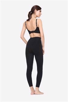 Graviditets-leggings i bæredygtig bambus i sort, set bagfra