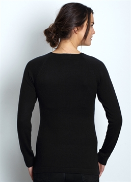 Milker Sort ammetrøje i merino uld - set bagfra