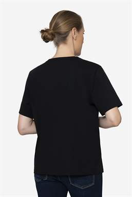 Sort classic t-shirt i 100% økologisk bomuld med ammefunktion - set bagfra
