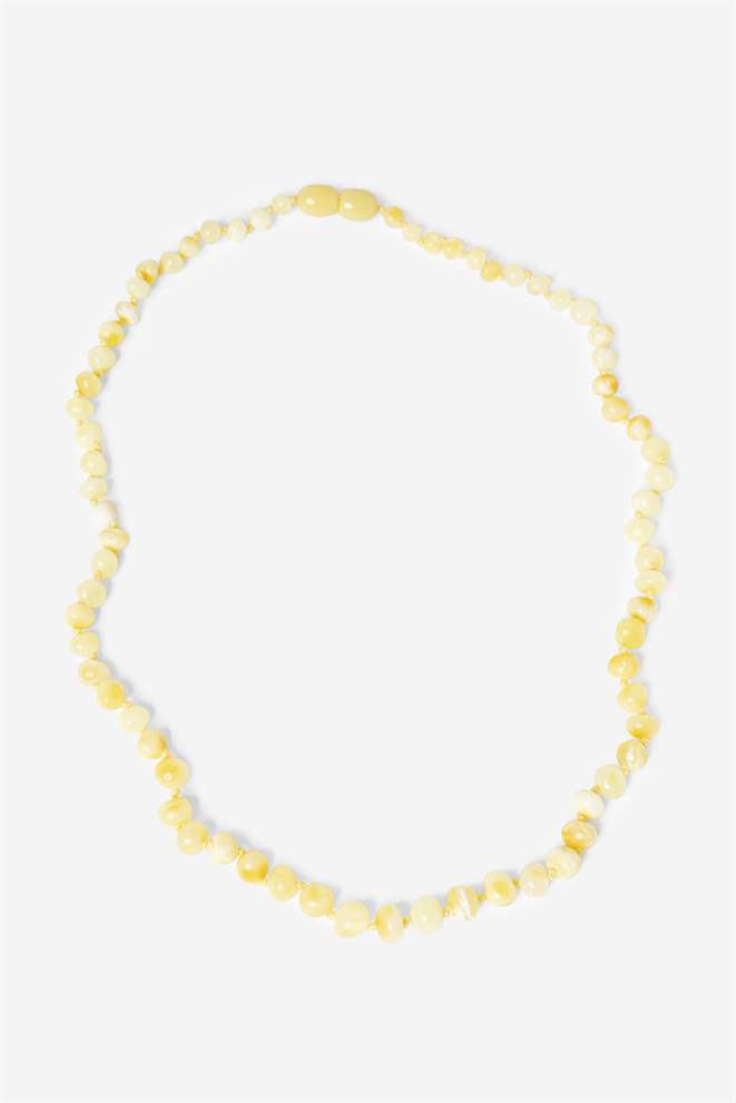 Lys gul farvet Rav halskæde - 100% naturligt - set med lukket lås