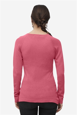 Milker pink ammetrøje i merino uld - set bagfra